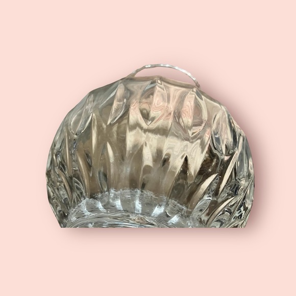 Heavy Lead Crystal Clear Glass Vase Diamond Pattern - Picture 7 of 10